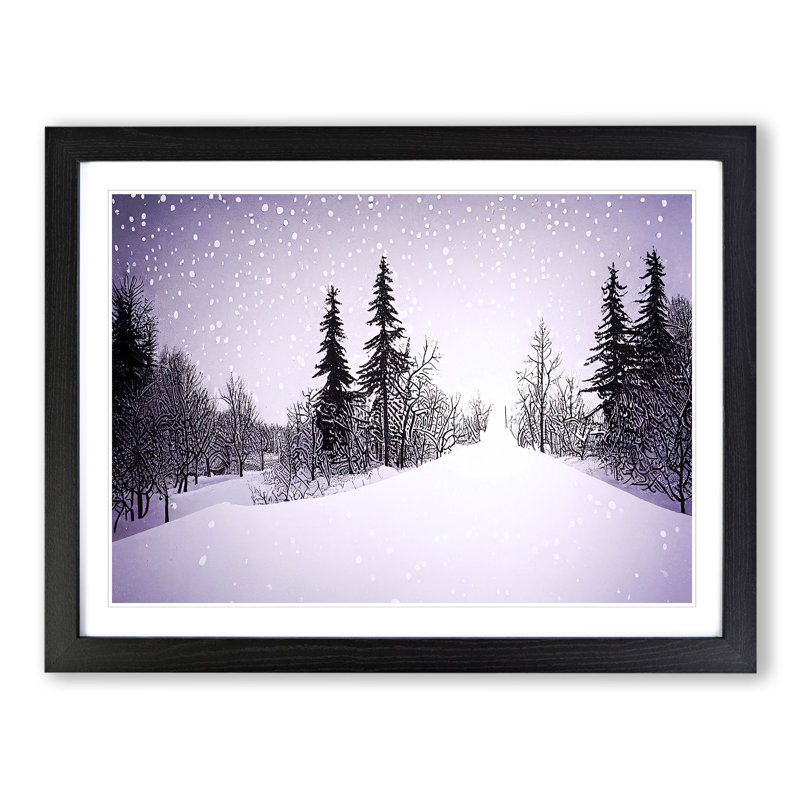 Pine Tree Forest Winter Vol.6 - Single Picture Frame Print, Black Framed, 34cm H x 46cm W x 2cm D