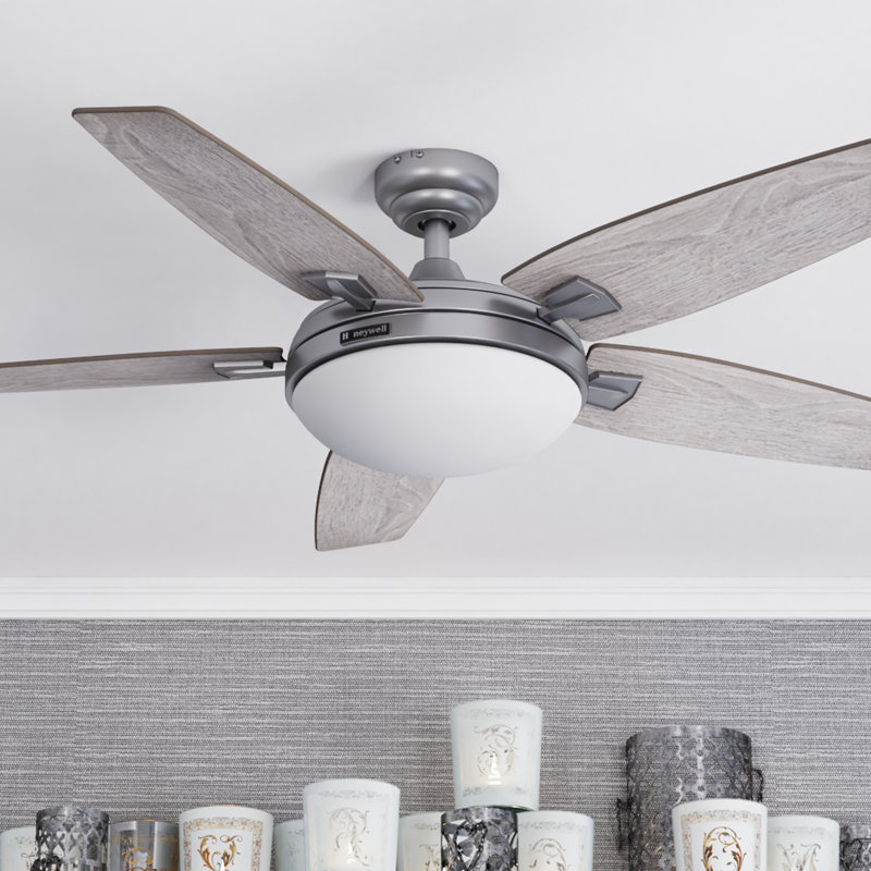 Carmel 48'' Pewter Ceiling Fan with Gray Oak Blades and LED Light