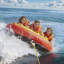 Towable Tube for Boating, 1-3 Riders Inflatable Boat Tubes and Towables, 510 lbs, 63" Round Water Sport Towable Tubes for Boats to Pull, Full Nylon Cover, EVA Grab Handles and Speed Safety Valve