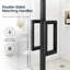 Porte de douche coulissante à double cadre l 60 po x H 72 po Comfystyle, avec verre trempé clair de 1/4 po (6 mm), fini noir mat