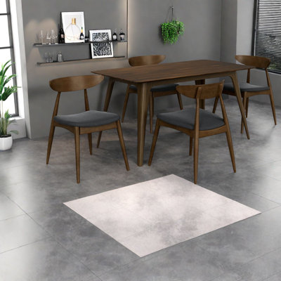 Modern Dining Table Sets, Rubberwood & Faux Wood, Charcoal & Walnut Finish For Kitchen
