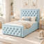 Upholstered Single (3') Velvet Lift Up Storage Ottoman Bed-1666927238