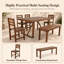 Ensemble de salle à manger 6 pièces en bois d'acacia avec banc, table de patio solide et chaises pour la cour, le patio et le jardin-938167595