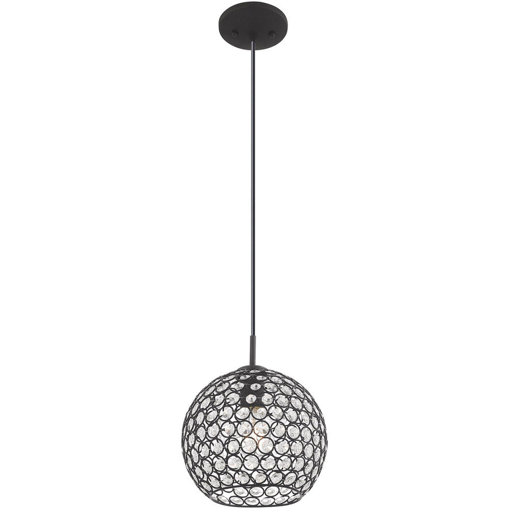 Ludie 1 - Light Single Globe Pendant with Crystal Accents House of Hampton® 