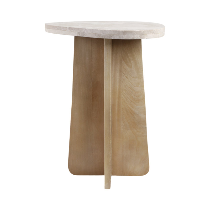 Table d'appoint 24 po en pierre et marbre brun moderne pour la maison, le bureau, la chambre à coucher et le salon