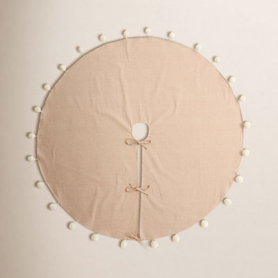 Pom Pom Collection Solid Color Cotton Tree Skirt