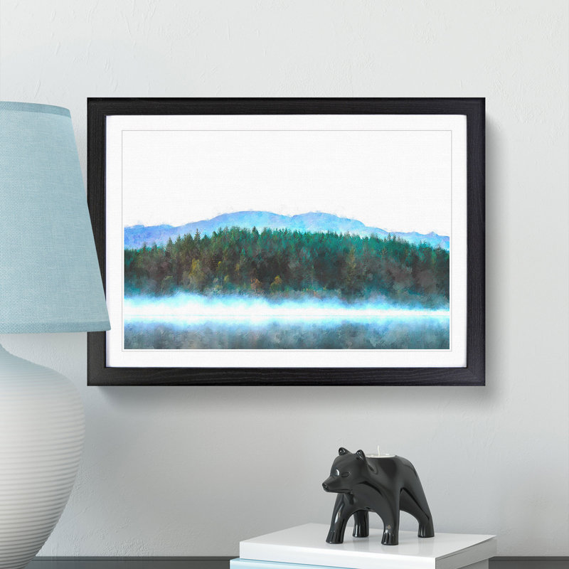 Fir Tree Forest - Picture Frame Graphic Art Print, 24cm H x 33cm W x 2cm D, Black Framed