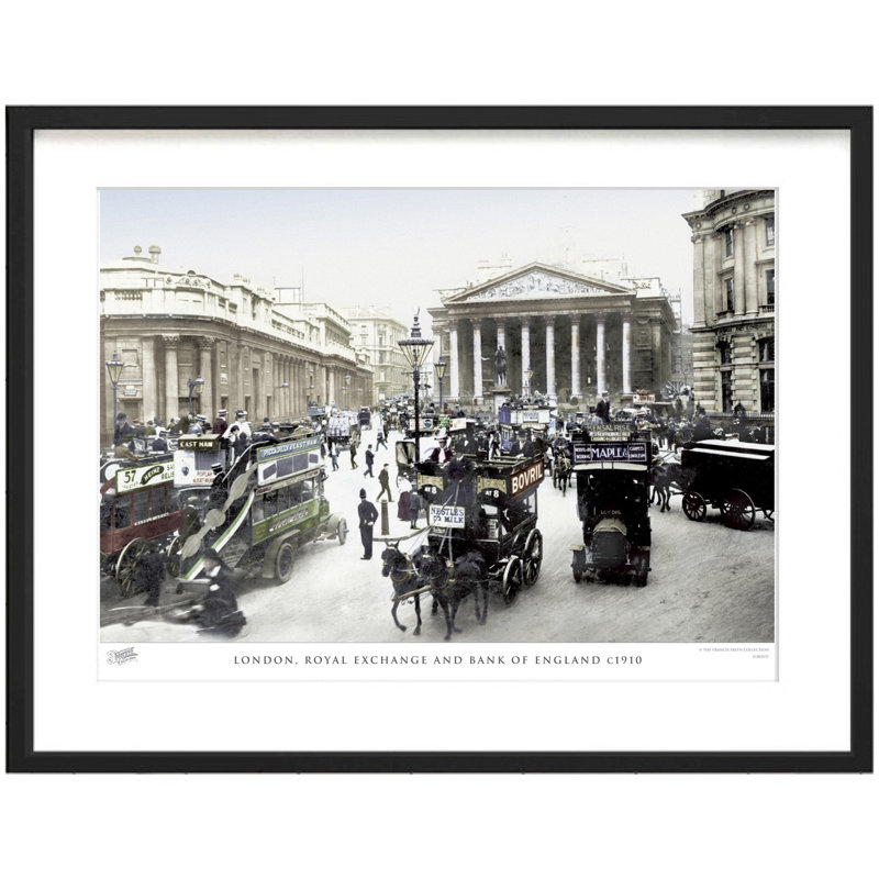 London, Royal Exchange And Bank Of England C1910 by Francis Frith - Single Picture Frame Print, 40cm H x 50cm W x 2.3cm D