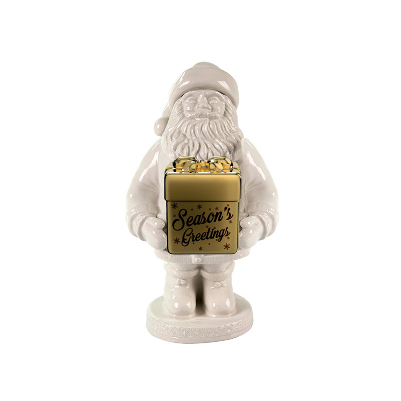Figurine de père Noël fou, Blanc / Doré
