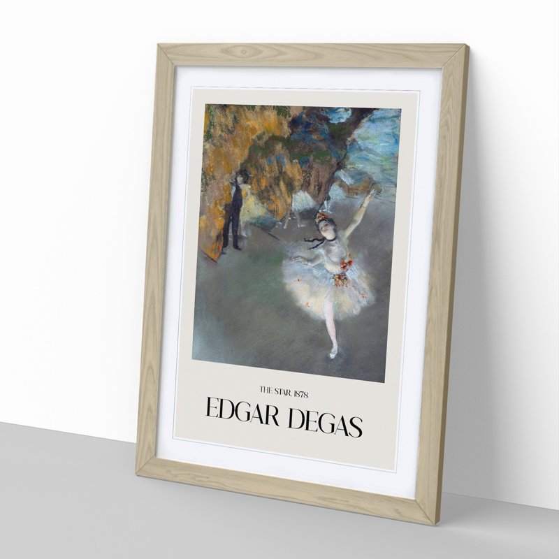 The Star Ballet Ballerina Dancer by Edgar Degas - Picture Frame Painting, Oak Framed, 36cm H x 27cm W x 2cm D