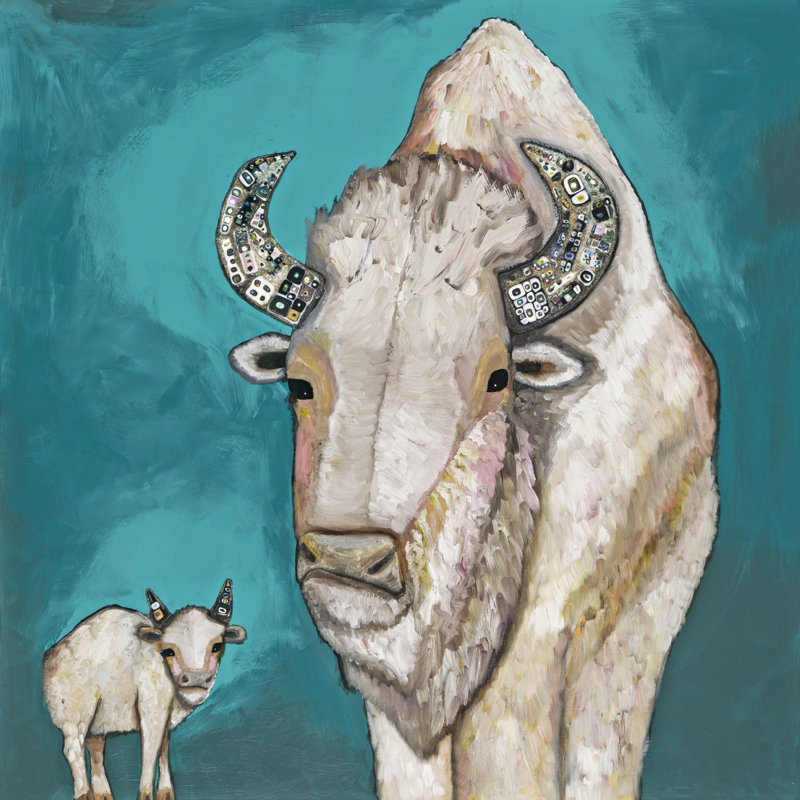 «White Buffalo Baby», reproduction sur toile tendue, H 12 po x l 12 po, Canevas