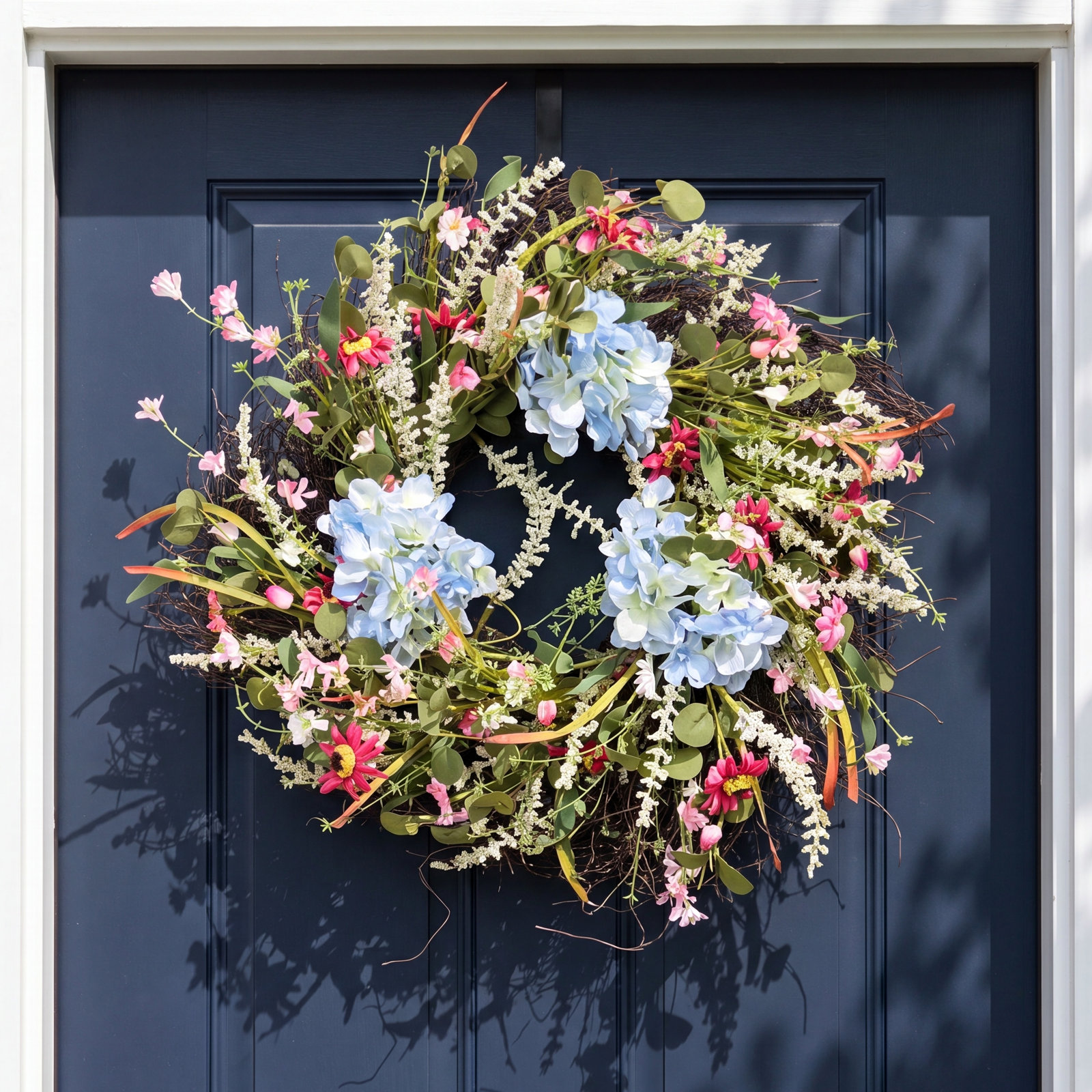 24" Handcrafted Hydrangea No Holiday Wreath