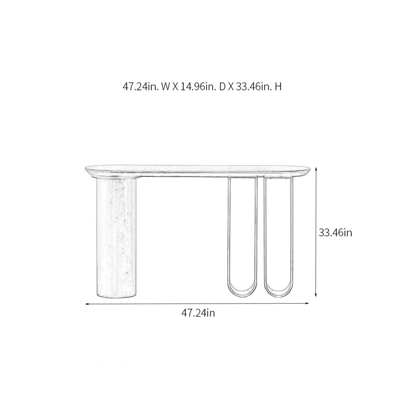 Console Retro Minimalist Art, H 33,46 po x l 47,24 po x P 14,96 po