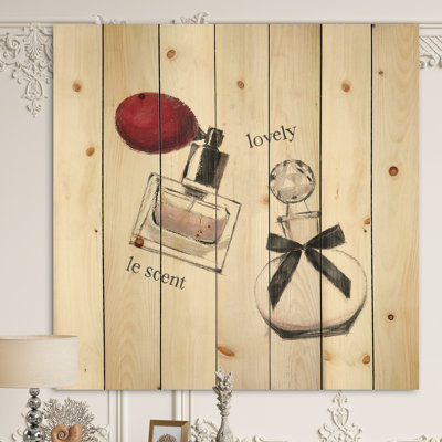 Joli parfum glamour - impression traditionnelle sur bois de pin naturel pour salle de bain