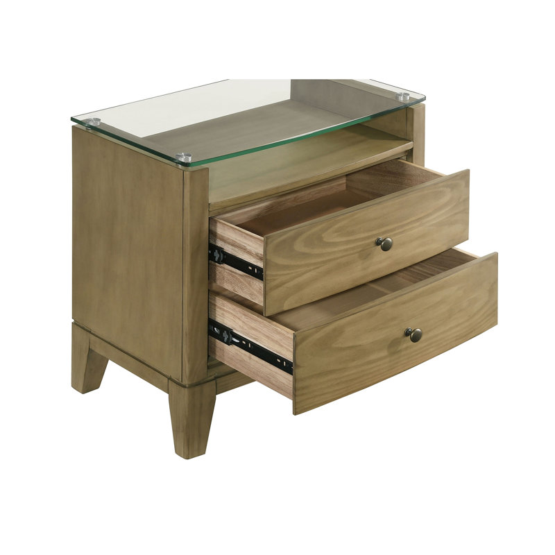 Table de chevet 2 tiroirs Natural Pine