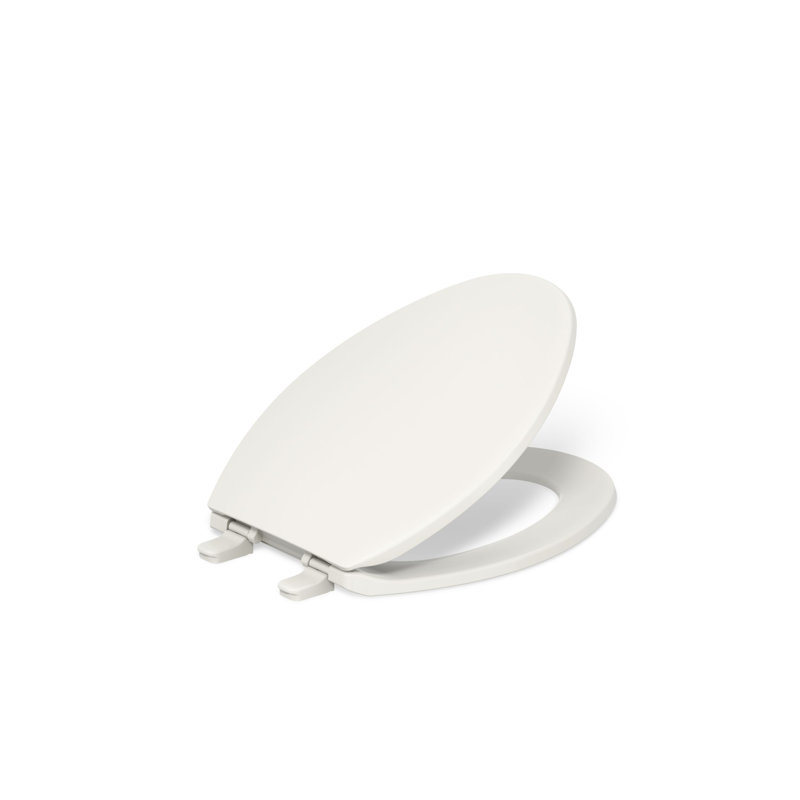 Brevia Toilet Seat with Quick-Release Hinges and Grip-Tight Bumpers, Biscuit, Elongated