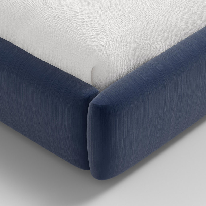 Lit plateforme Daphne, Velours performance, océan, Simple
