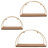 Wall storage metal and acacia wood half-circle frame 18" brown and metallic gold finish for home office bedroom or living room boho decor set of 3