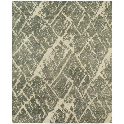Wool Abstract Area Rug in Gray/Brown