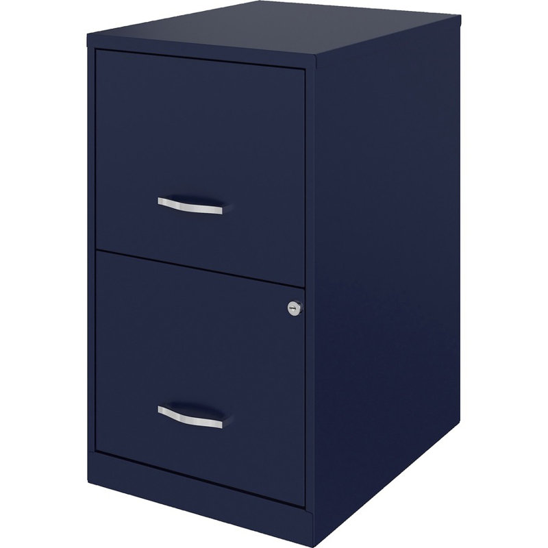 Navy 18" Lockable 2-Drawer Steel File Cabinet