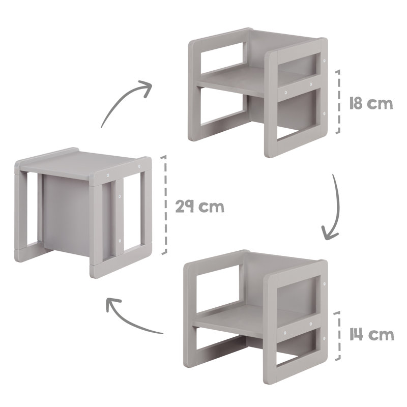 3-In-1 Children'S Seating Group In, Rectangular, Grey