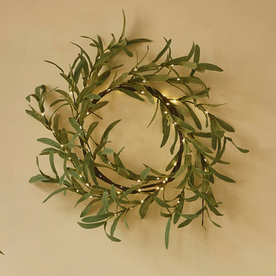 Lighted Olive Garland 6ft 96l