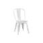 Chaises de salle à manger empilables de 18 pouces en métal blanc mat sablé de 2 pouces, faciles à nettoyer, pour les espaces intérieurs et extérieurs dans la cuisine et le bar.