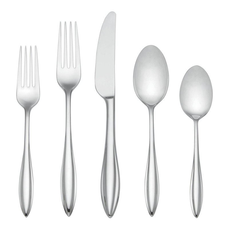 Sculpt 65 Piece 18/10 Stainless Steel Flatware Set, Service for 12