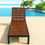 Méridiennes de patio réglables, chaise de piscine moderne en acier et bois d'acacia