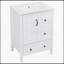 Meuble-lavabo 24 po avec lavabo, une armoire et trois tiroirs à fermeture en douceur, poignées en métal rétro-893589453