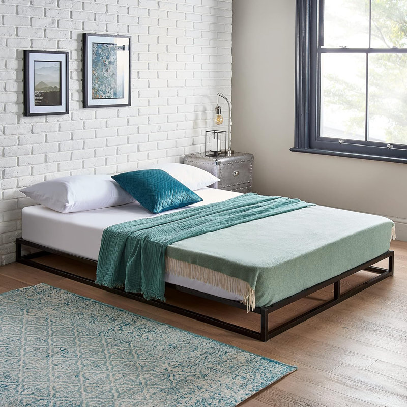 Metal Platform Bed with Mattress, Small Double (135 x 190cm)