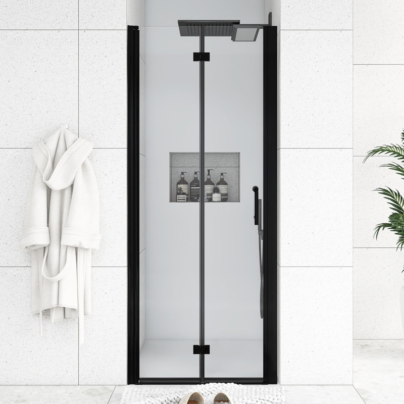 30 po X P 72 po Porte de douche H H, Noir mat