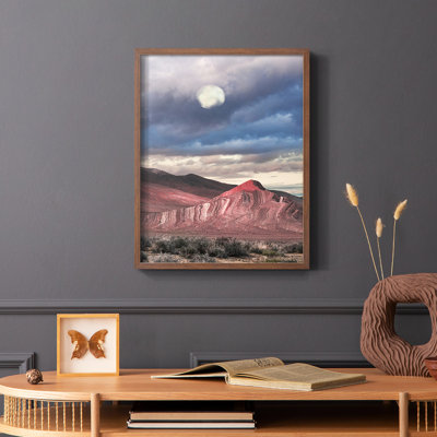 «Last Light On», reproduction encadrée Butte rayée - bois massif