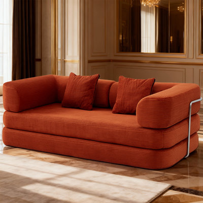 Canapé convertible en tissu velours côtelé 76,4 po Boneless