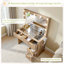 36.2" W Modern Vanity Desk With 4 Drawers, Led Lighted Mirror & Power Outlets, Natural-736424810