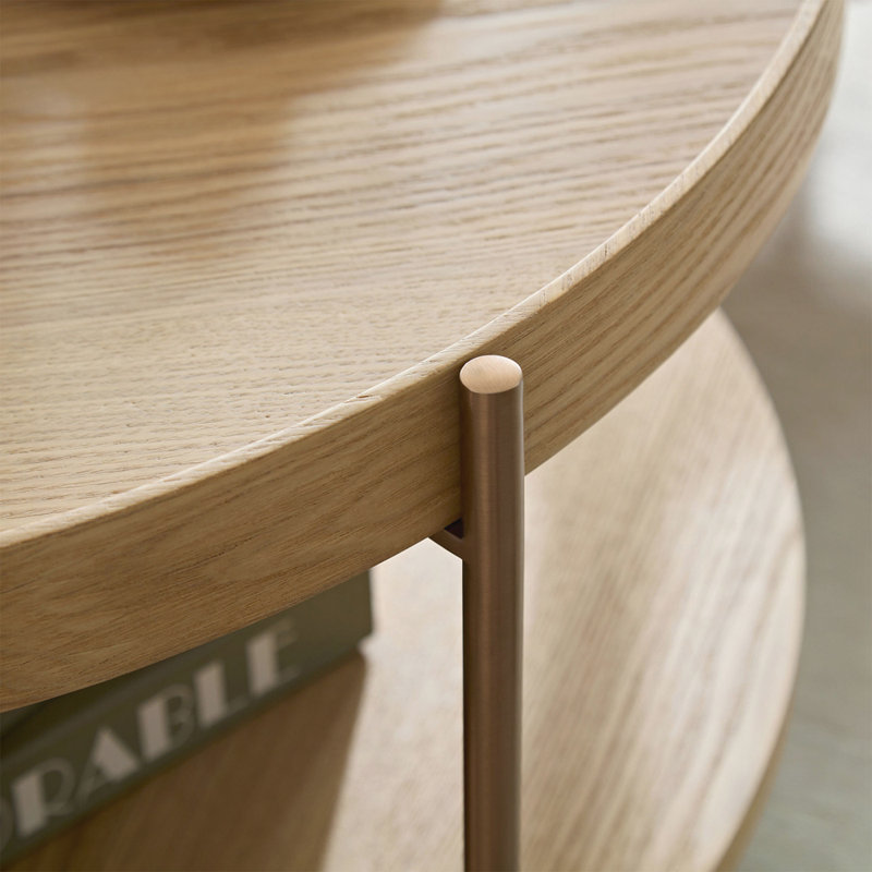 Table basse Tishay, Bois naturel