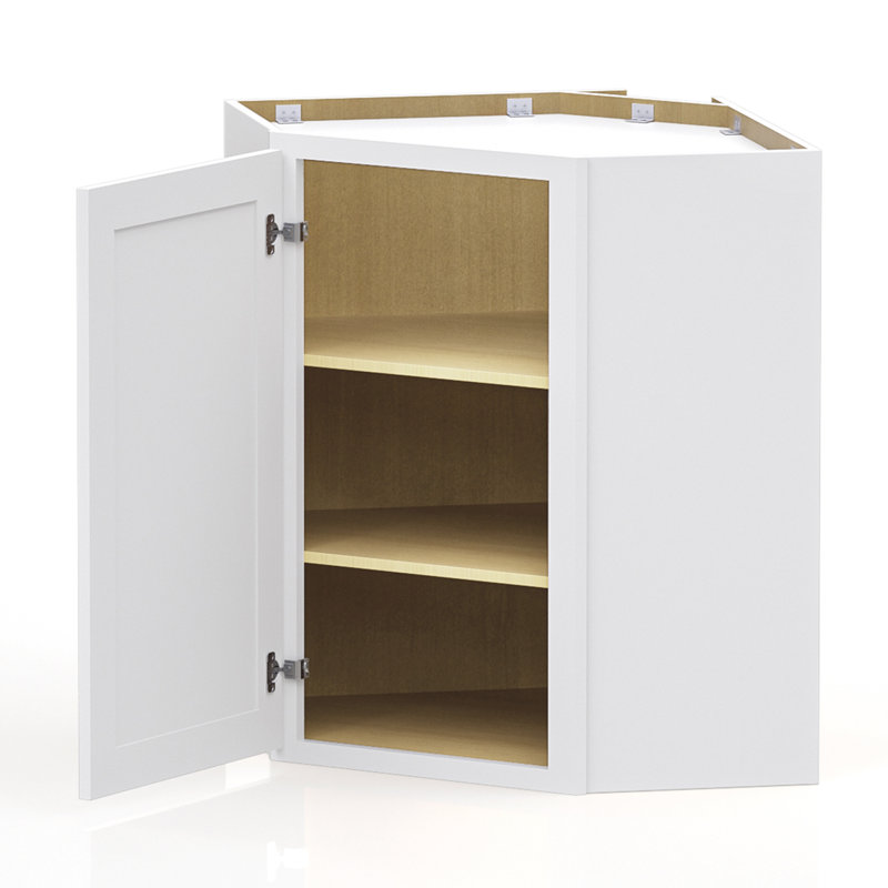 Armoire de cuisine murale de coin de qualité supérieure H 30 po x l 24 po, rangement diagonal compact