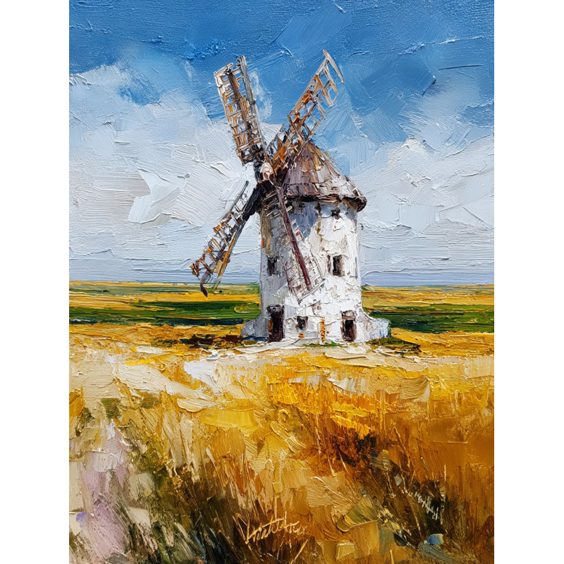 Summer Windmill Trail Wrapped Canvas Wall Art