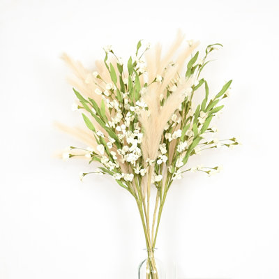 Arrangement floral de 36 po de fleurs de pampas artificielles pour remplissage de vase, verdure de campagne, branche de feuillage, bouquet de fleurs à longue tige pour fête de mariage