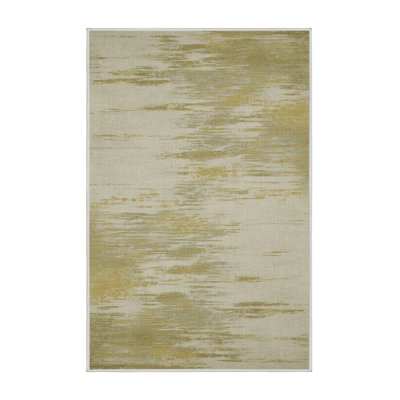 Machine Washable Abstract Beige Area Rug