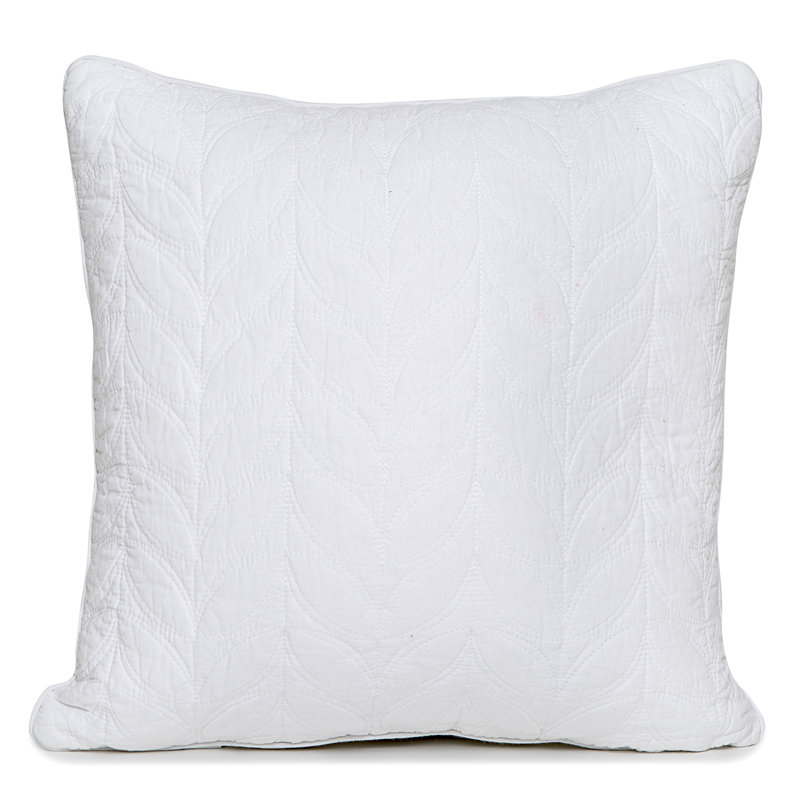Coussin en coton Leaf, Blanc
