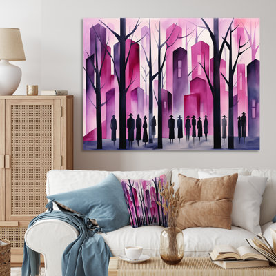 Pink Melodic Spirit City - African American Art Wall Art
