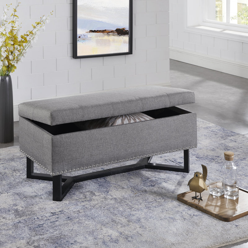 Banc de rangement à couvercle rabattable Arist, gris