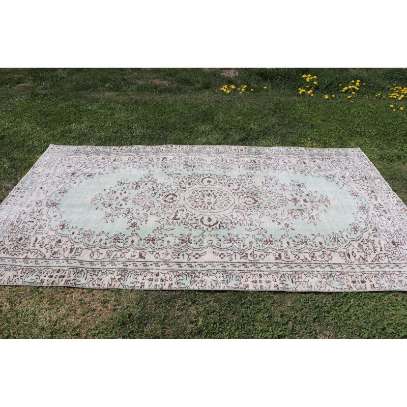 Grand tapis turc vintage en laine turque Oushak pour les planchers de salon spacieux