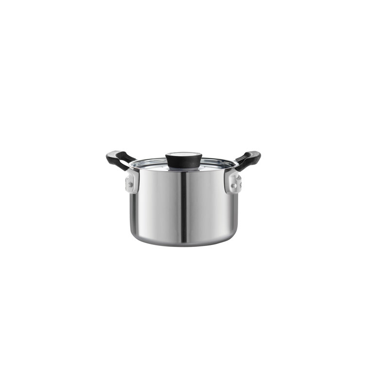 Tri-Ply Clad 8 Qt Stainless Steel Covered Stock Pot - Glass Lid -  Tramontina US