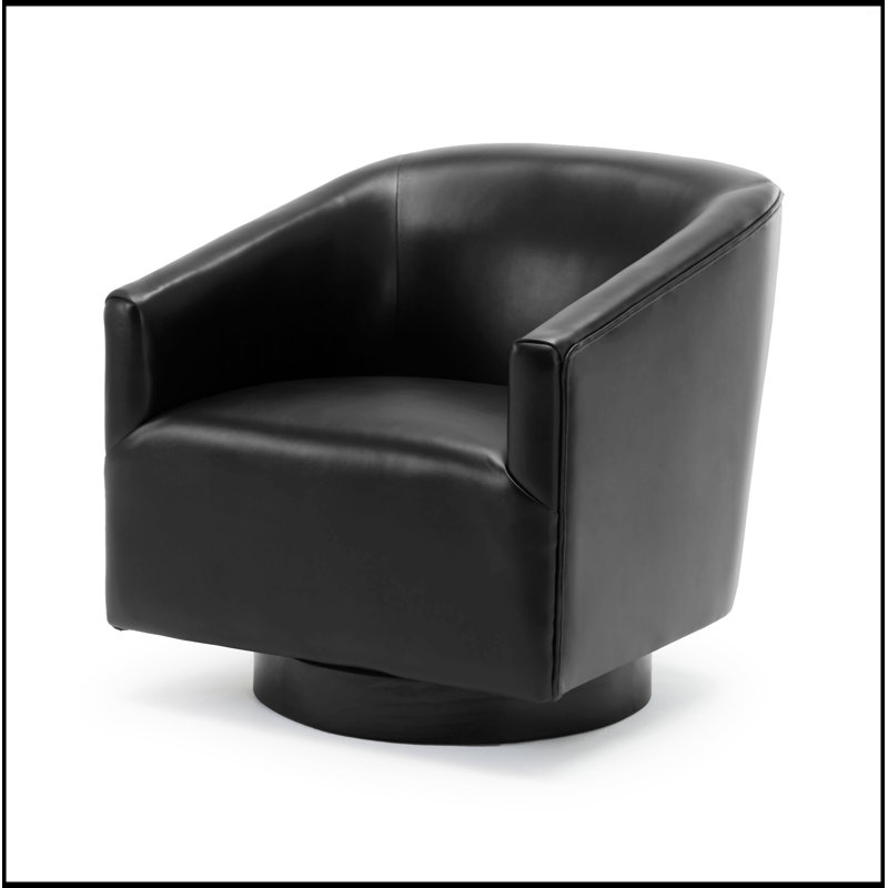 Chaise pivotante à base de bois, Noir