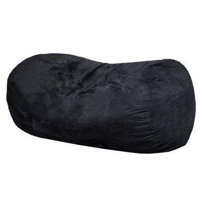 Fauteuil à billes cylindrique en suède de 6,5 pieds Lara, noir