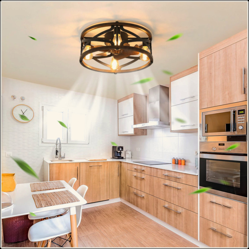 Ventilateur de plafond en cage de 18 pouces avec télécommande pour lumières (Remarque: aucune garantie sur les ampoules)