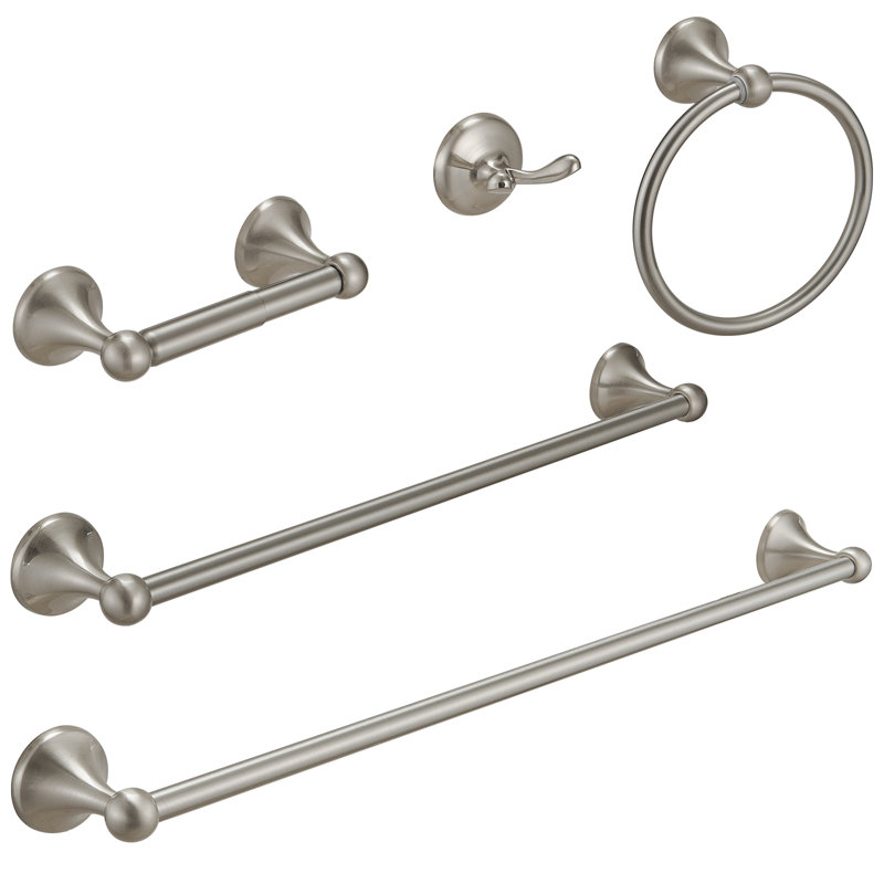Ensemble de quincaillerie de salle de bain 5 pièces, Nickel brossé