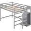 Lit mezzanine double avec rangement intégré gris - pour une utilisation quotidienne et des installations de montage maximisant l'efficacité de la chambre à coucher-856774289